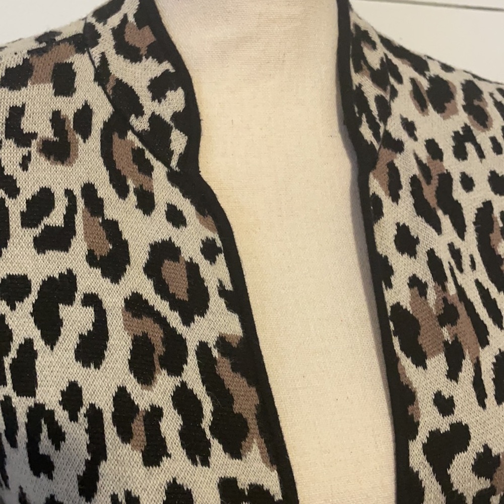 Chicos Leopard Print Open Front Convertible Cardi… - image 3